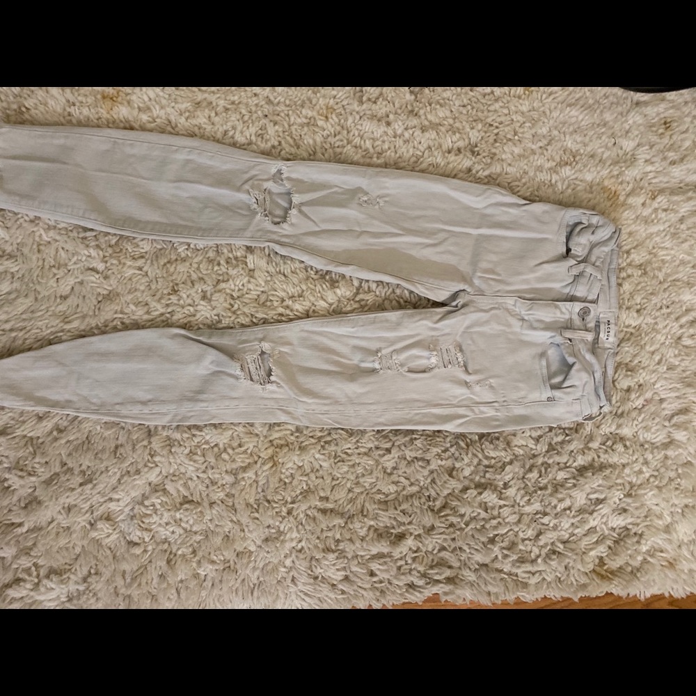 White ripped jeans